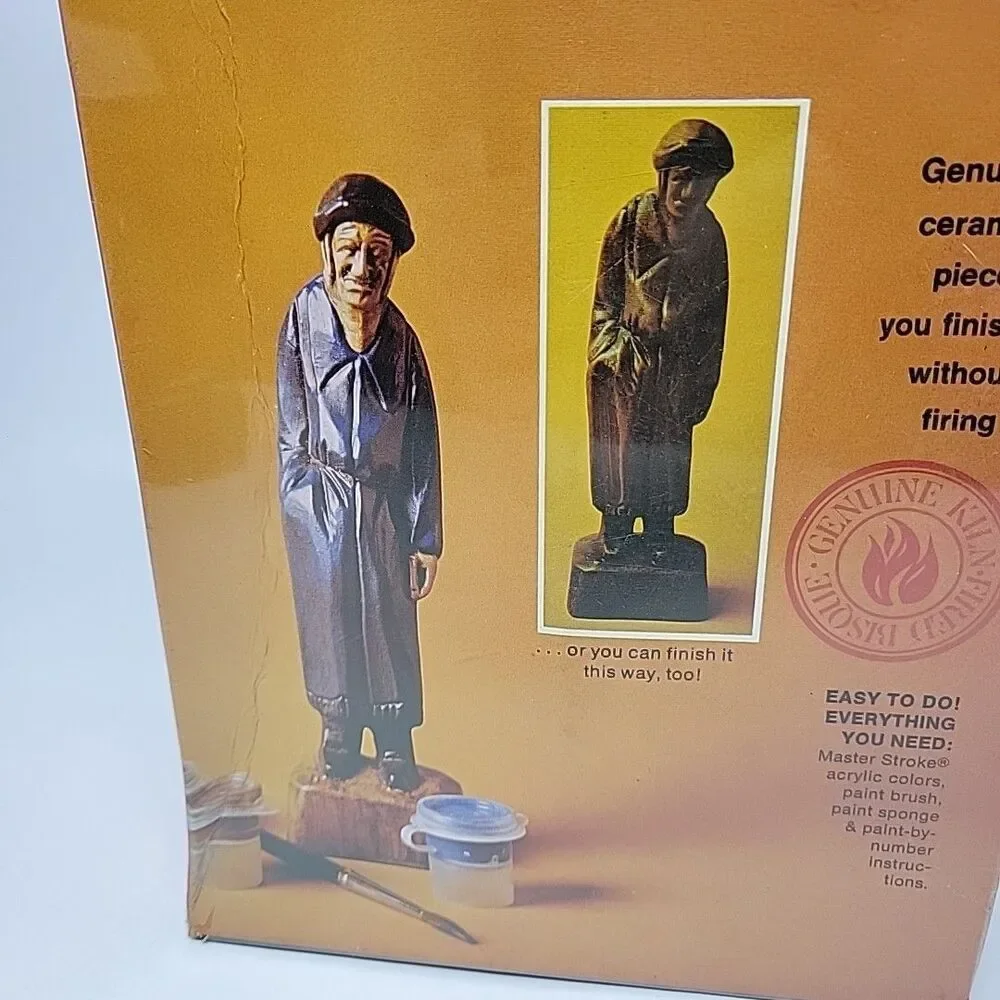 NEW VINTAGE Craft House BisqueKits Ceramic Paint by Number Figurine Old Woman